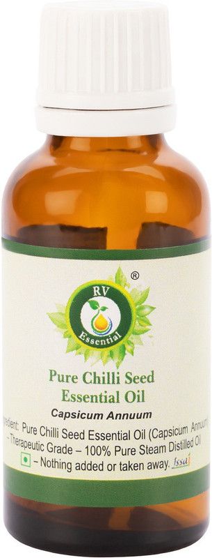 R V Essential Pure Chilli Seed Essential Oil 50ml- Capsicum Annuum (100% Pure and Natural Steam Distilled)  (50 ml)
