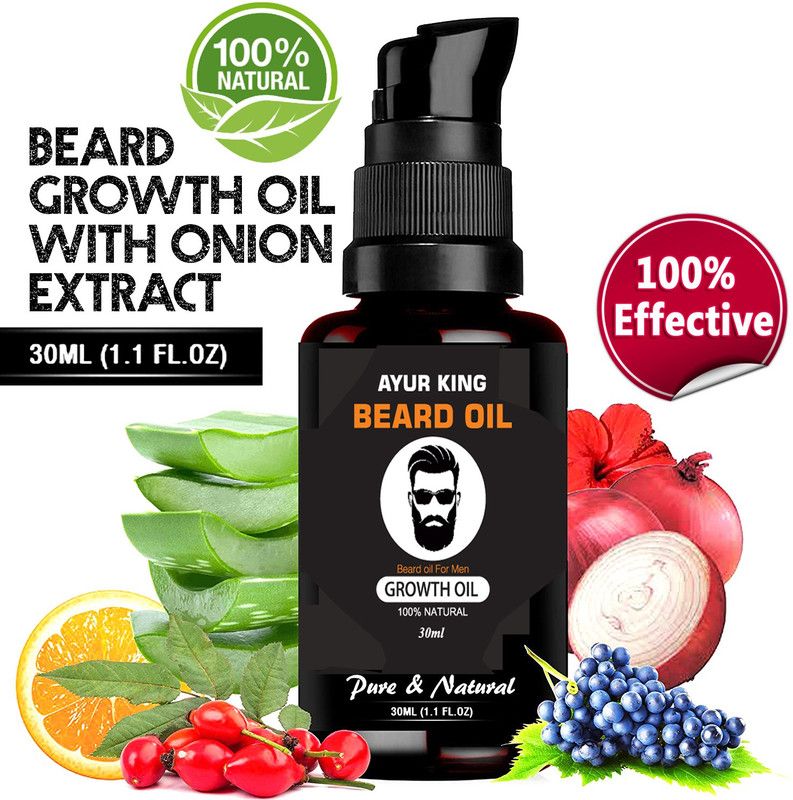 Ayurgenharbal 100% Natural Pure Ayurvedic Beard Oil for men fast growth/ Beard oil for men Hair Oil  (30 ml)