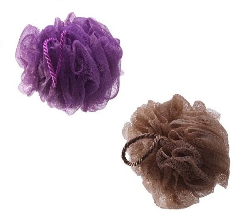 Divo Loofah  (Pack of 2, Purple, Brown)