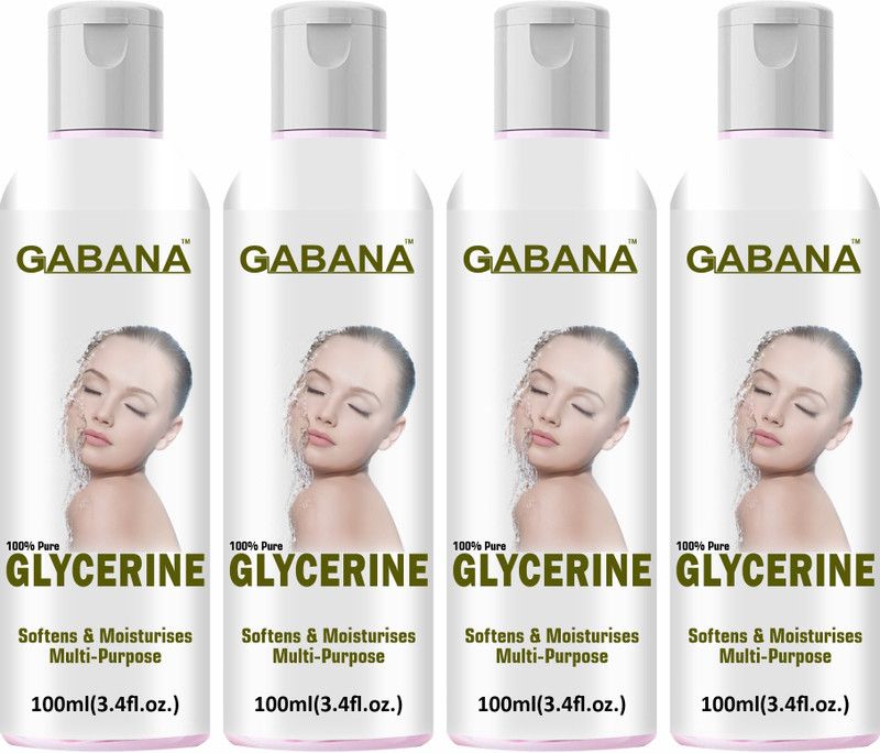 GABANA 100% Organic & Pure Glycerine For Face Skin Cleanser Pack 4 of 100ML  (400 ml)