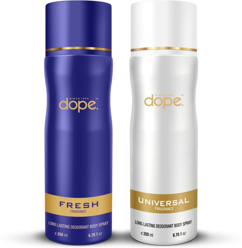 DOPE FRESH + UNIVERSAL Body Spray Combo | Deodorant Spray - For Men & Women  (400 ml, Pack of 2)