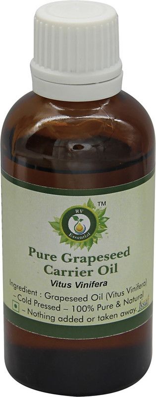 R V Essential Grapeseed Carrier Oil 30ml- Vitus Vinifera (100% Pure and Natural Cold Pressed)  (30 ml)