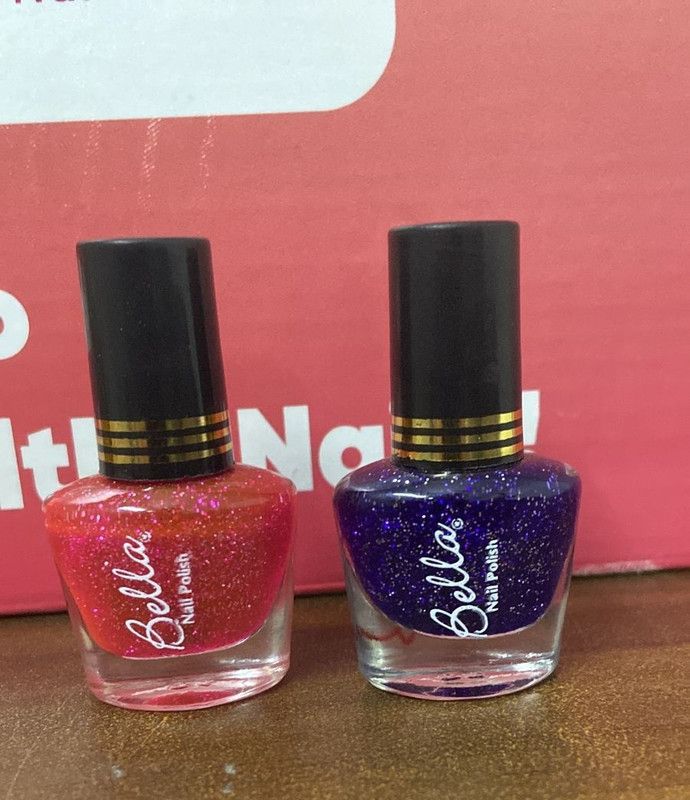 TEMPER litter Gel nail Polish (Pack of 2) Pink, Purpal  (Pack of 2)