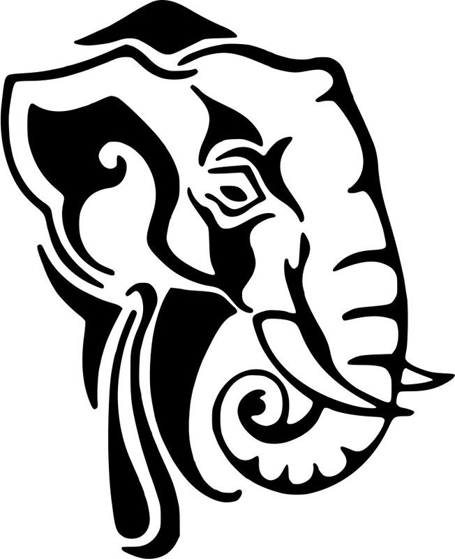 SIMPLY INKED Tribal Elephant Temporary Tattoo, Designer Tattoo for all  (Tribal elephant tattoo)