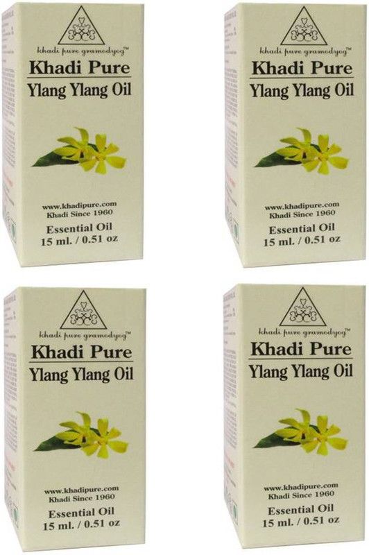 Khadi Pure Herbal Ylang Ylang Essential Oil- Pack of 4 (60ml)  (60 ml)