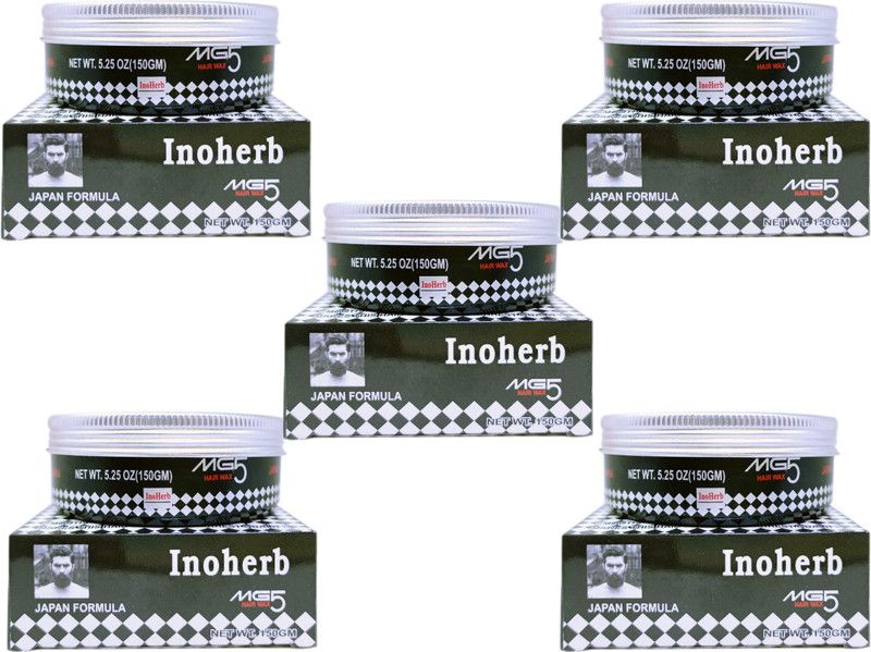 INOHERB Hair WAX MG5 Super Hold Hair Wax for Hair Styling (Pack of 5) (750gm) EACH PACK 150 GM Hair Wax  (750 g)