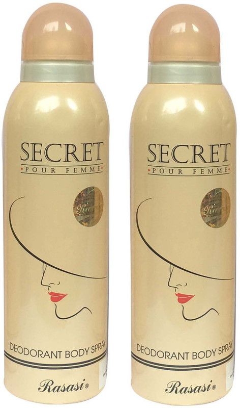 RASASI SECRET POUR FEMME (PACK OF 2) Body Spray - For Women  (400 ml, Pack of 2)