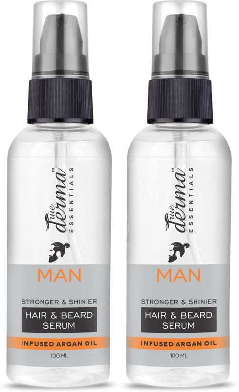 True Derma Essentials Beard & Hair Serum Infused with Argan Oil ( Pack of 2)  (200)