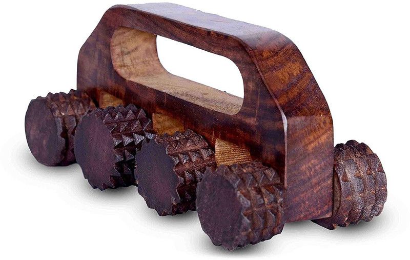 APEROL DESIGN NEW Handmade Wooden Massager, Handheld Body Calf Massager, Acupressure Wodden Roller Massager (8_WHL_MSG_SRP)