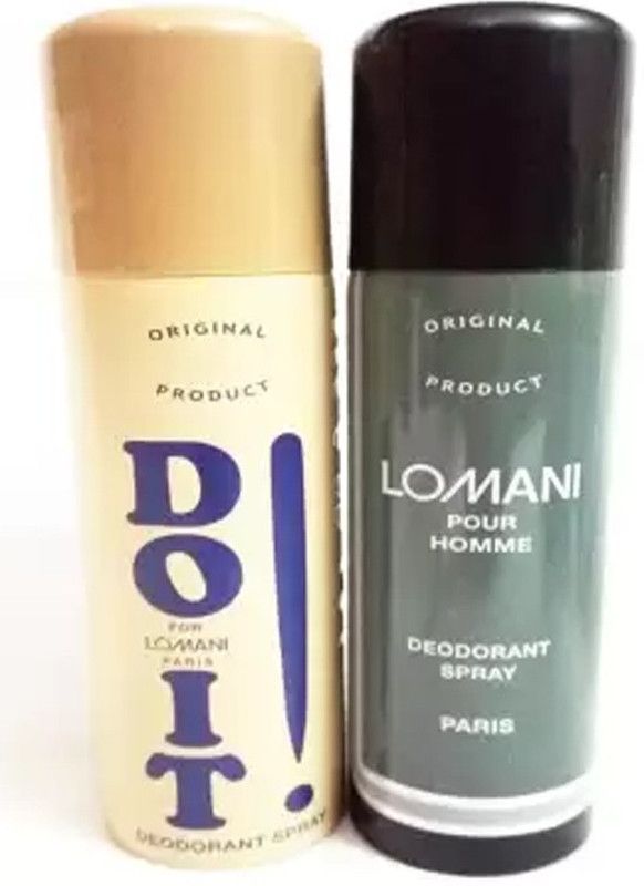 LOMANI Do It and Pour Homme Deodorant Spray - For Men & Women  (400 ml, Pack of 2)