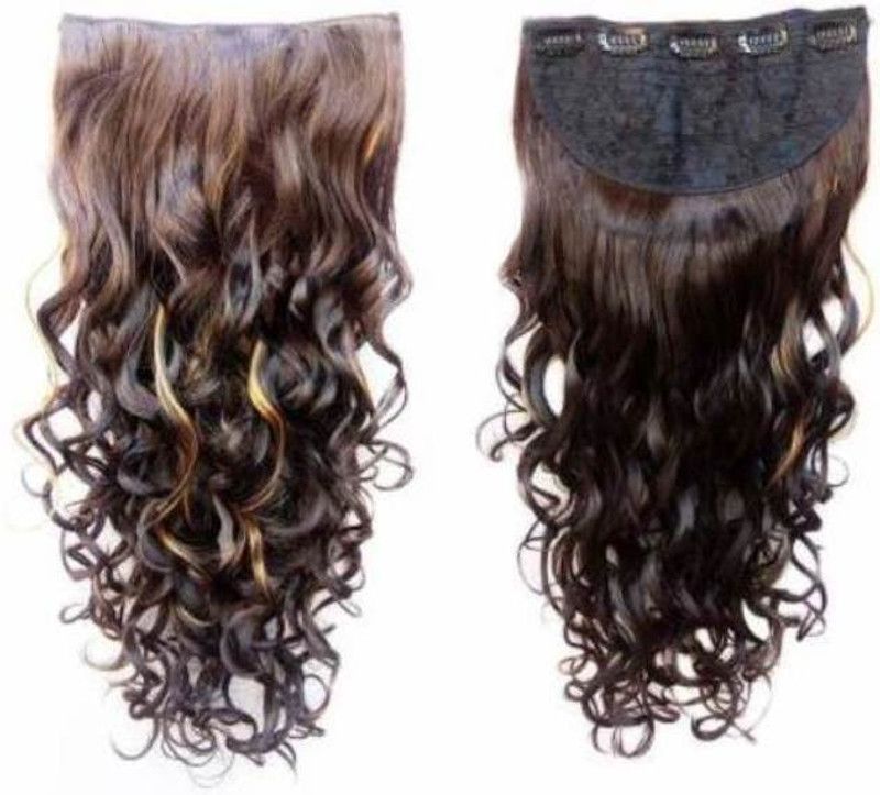 VIVIAN Natural Looks Hightlight Curly Clip In Hair Extension
