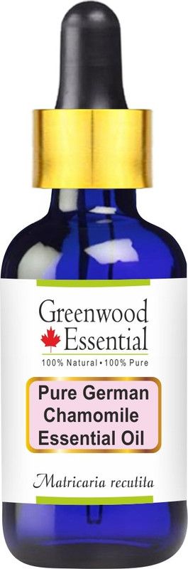 Greenwood Essential Pure German Chamomile Essential Oil (Matricaria recutita) with Glass Dropper 100% Natural Therapeutic Grade Steam Distilled  (5 ml)