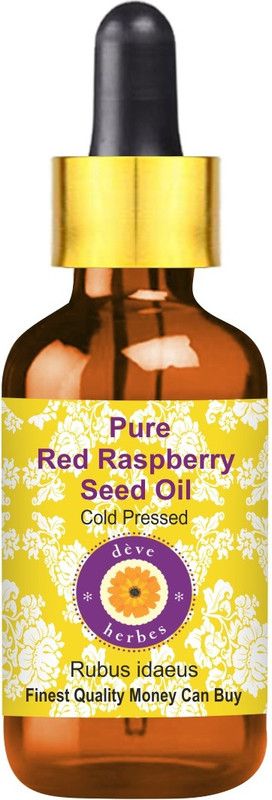 deve herbes Pure Red Raspberry Seed Oil (Rubus idaeus) with Glass Dropper 100% Natural Therapeutic Grade Cold Pressed  (10 ml)