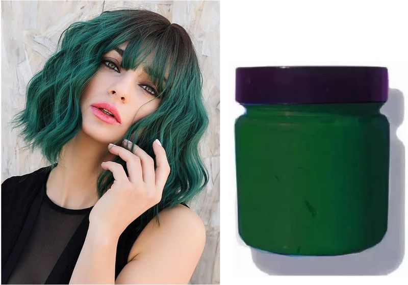Yuency New hair coloring washable dark green hair color wax , dark green