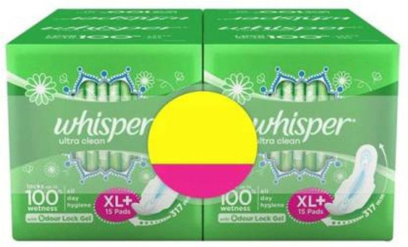 Whisper Super Saver Pack of Ultra Clean 60 Pad Sanitary Pad  (Pack of 4)