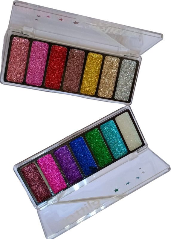 REIMICHI Makeup glitter 7 color eye shadow water proof palette 22.52 g  (multi color)