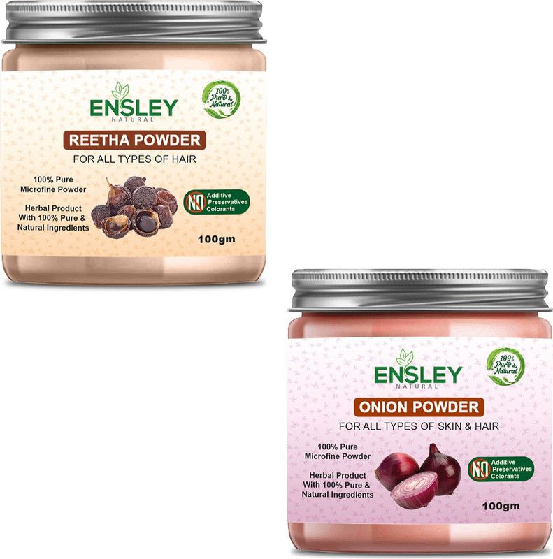 ENSLEY 100% Pure Reetha Powder and Onion Powder  (200 g)