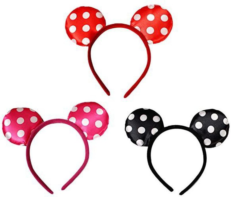 SIYAA Kids Cartoon Minnie Mouse Ears Headband for Girls (Set Of 3)) Makeup Headband
