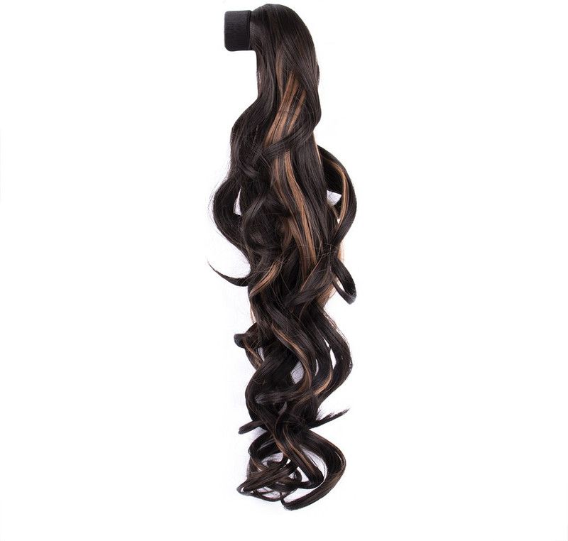 STREAK STREET CURLY DARK BROWN PONYTAIL WITH COPPER HIGHLIGHTS Hair Extension