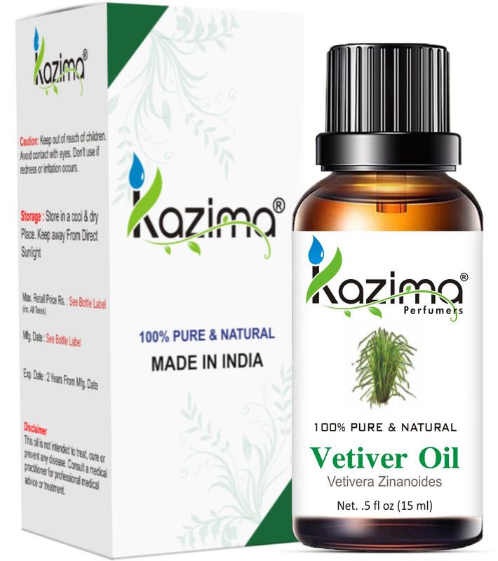 KAZIMA Vetiver Essential Oil (15ML) Pure Natural & Undiluted For Skin care & Hair treatment  (15 ml)