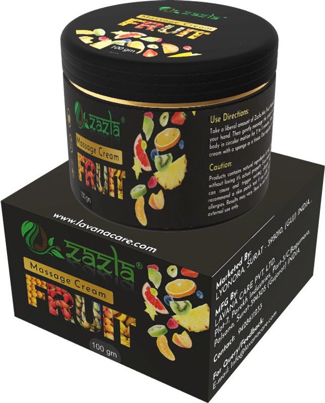 Zazla Fruit Face Massage Cream for Tan Removal, Skin Nourishment, Glowing Skin  (100 g)
