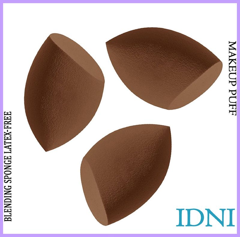 IDNI Cosmetic Beauty Makeup Sponge Blender Puff For Brown Blending Face Makeup (3pc)