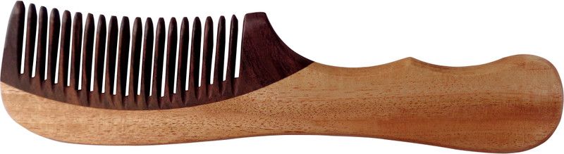 WOODYKRAFT Handmade Natural Pure Healthy ROSE Wooden Comb Wide Tooth for Hair Growth, Anti-Dandruff Comb For Women And Men - WIDE TOOTH WITH HANDLE-PACK OF 1