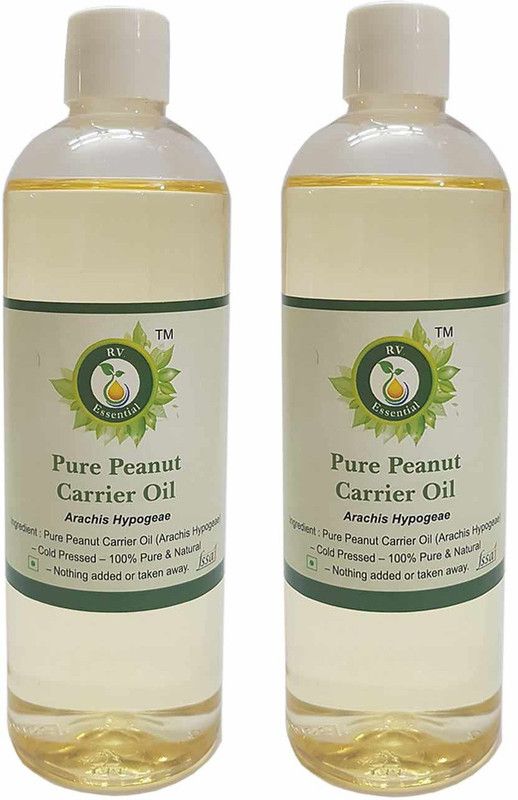 R V Essential Pure Peanut Carrier Oil (100ml+100ml) Pack of Two- Arachis Hypogeae (100% Natural Cold Pressed)  (200 ml)