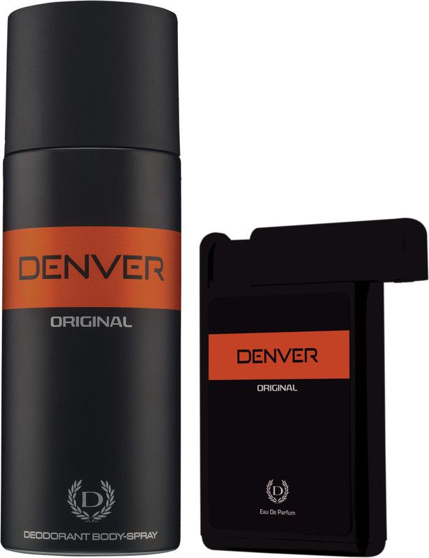 DENVER Original Deo & Original Pocket Perfume Combo Deodorant Spray - For Men  (168 ml, Pack of 2)