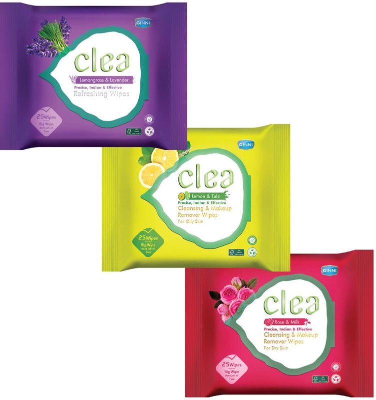 Clea Cleansing & Makeup Remover Wet Wipes for Face Moisturizing  (3 Tissues)
