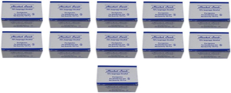 Cityhealth Medium Pads Individually Sealed Ideal for Pre-injection Skin Prep Contains 70% Isopropyl 1100 Alcohol Swab For Hospital Bulk Buy  (1100 Units)