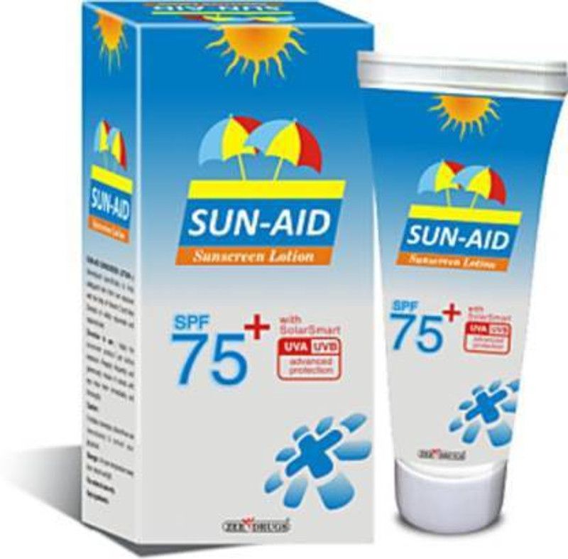 Zee SUN-AID SunScreen Lotion 75 SPF plus solar smart UVA advanced Protection - SPF 75 PA++  (100 g)