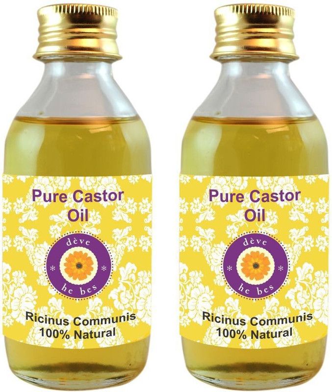 deve herbes Pure Castor Oil - Pack Of Two (100ml + 100ml) Ricinus Communis 100% Natural & Pure  (200)