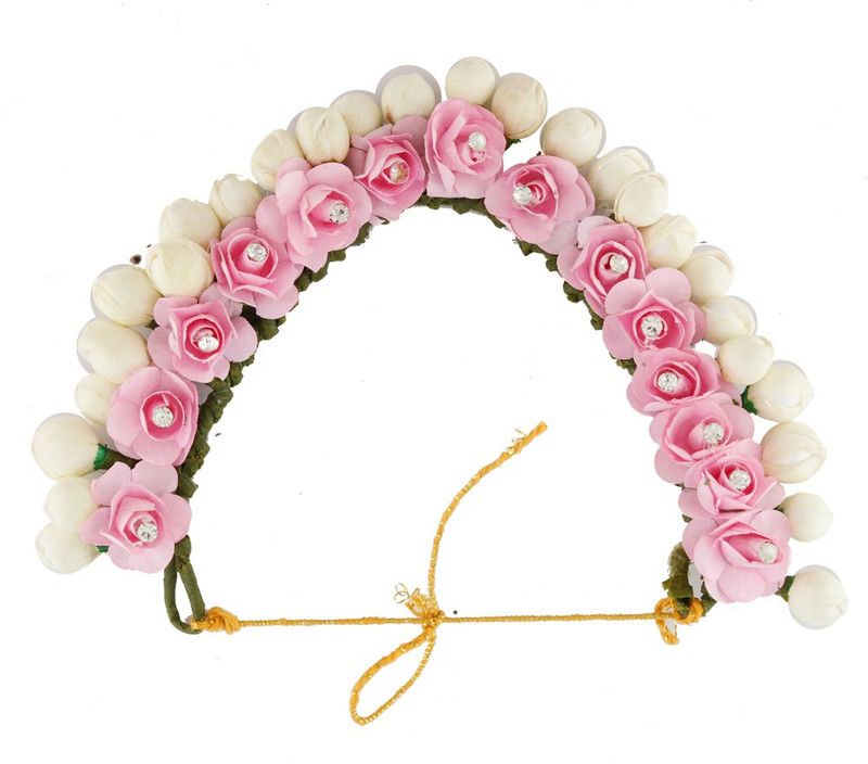 Anuradha Art jewellery Hair Gajra For Bun Hair Band  (Pink)
