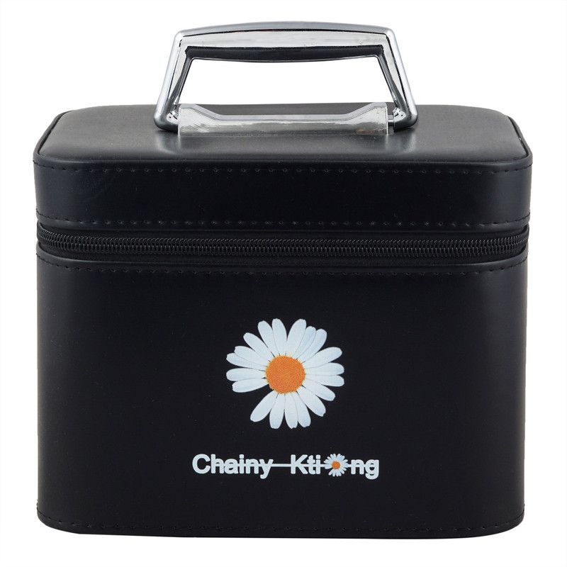 CL2 Cameleon Flower Design Vanity Box with Mirror Makeup Vanity Box  (Black)