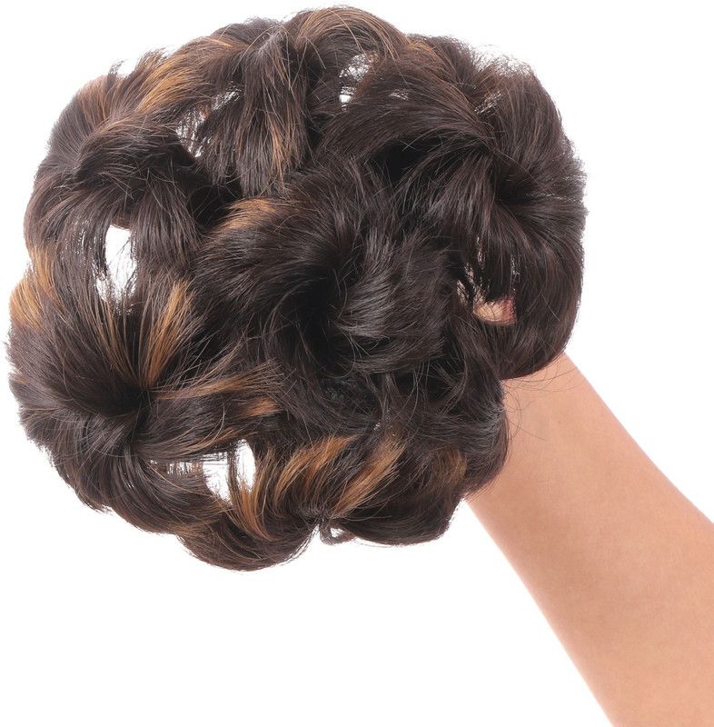 NAVMAV Messy Bun & Rope juda Bun Maker Scrunchies Funky Curly Casual Modern look Hair Extension