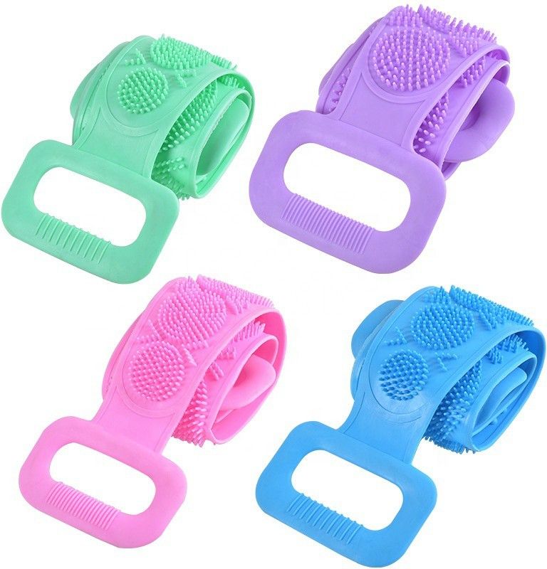Pyzel Body Cleaning Silicone Bath Body Brush Long Rubbing Silicone Bath Belt