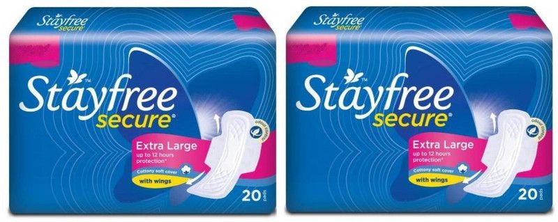 STAYFREE Secure 20 + 20 Combo Pack Sanitary Pad  (Pack of 2)