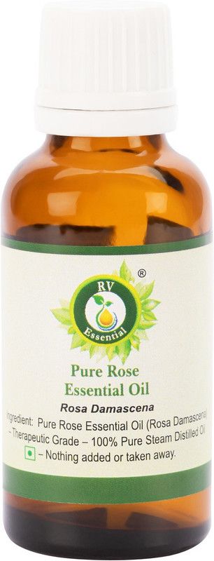 R V Essential Pure Rose Essential Oil 50ml- Rosa Damascena (100% Pure and Natural Steam Distilled)  (50 ml)