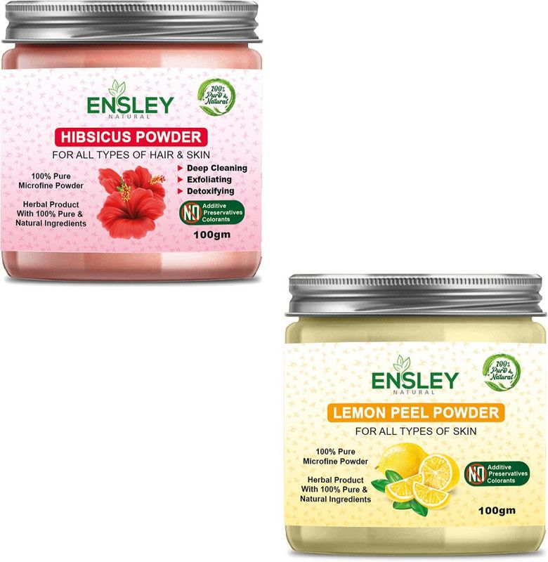 ENSLEY 100% Natural And Pure Hibiscus Powder & Lemon Peel Powder  (200 g)