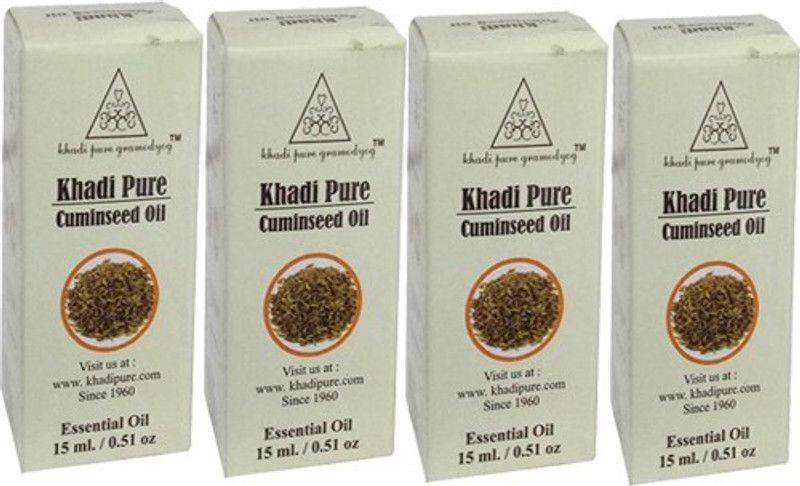 Khadi Pure Herbal Cuminseed Essential Oil Pack Of 4 Pcs-15ml Each  (60 ml)