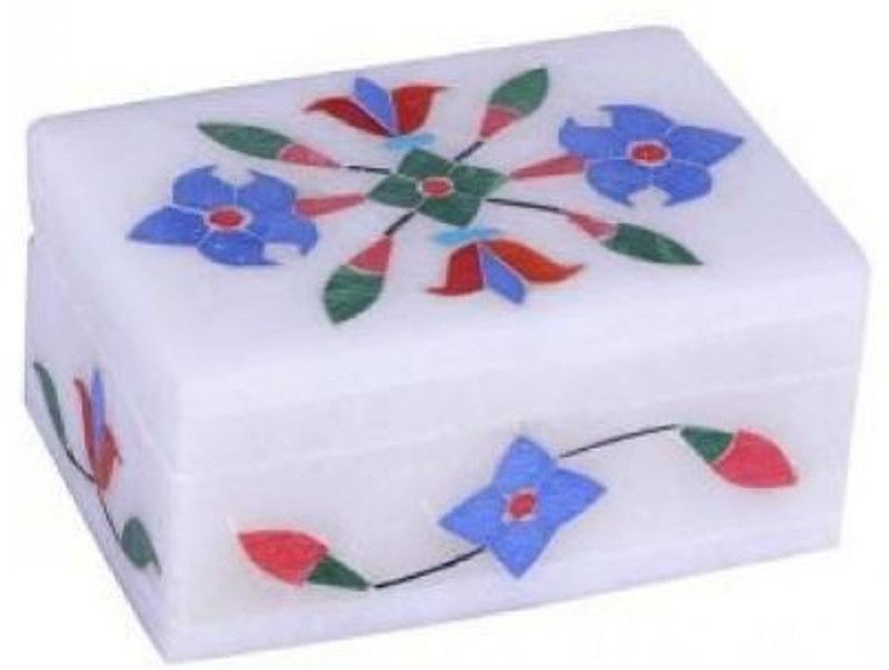PoojaCreation White Marble Jewellery Box for Home Decoration 6 * 4 inch Jewellary Vanity Box  (White)