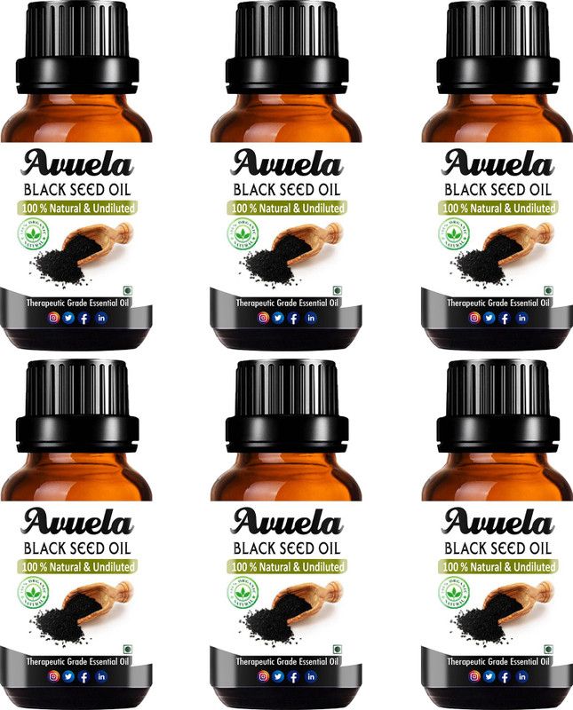 avuela Black Seed Oil 100% Pure and Natural - (30 ml) (Pack of 6)  (180 ml)