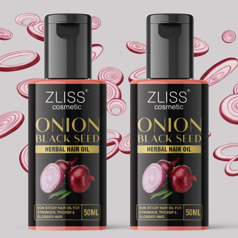 ZLISS Onion Blackseed herbal hair oil | Non sticky hair oil |Shiny hair|50ML-Pack of 2 Hair Oil  (100 ml)