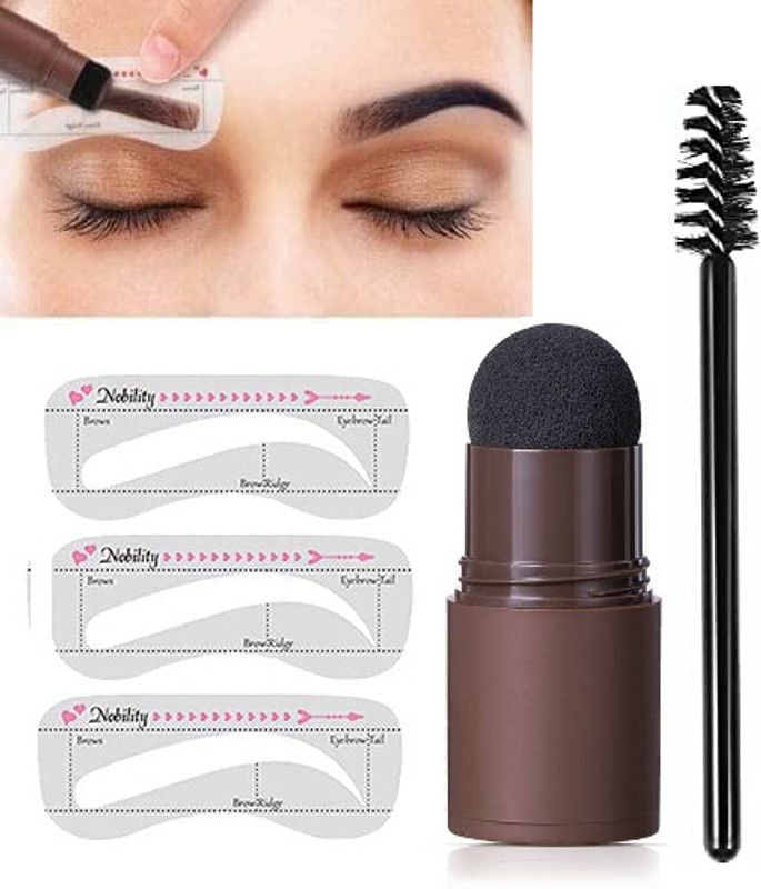 KAIASHA Eyebrow Stamp Waterproof, One Step Eye Brow Stamp, Brow Stamp Kit 10 g 10 g  (BROWN)