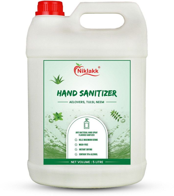 Niklakk ALOEVERA TULSI NEEM HANDSANITIZER 5 LITER Hand Sanitizer Can  (5 L)