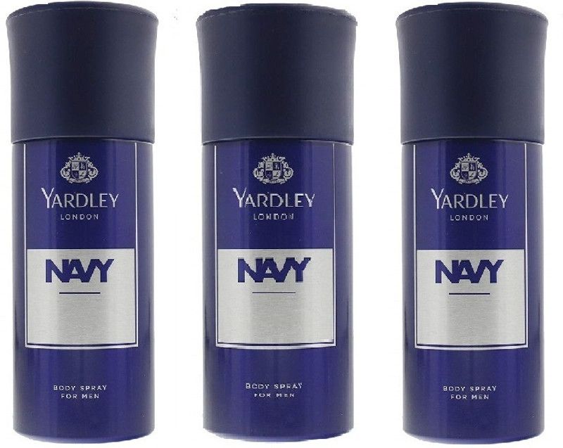Yardley London 3 Navy Body Spray(150ml each ,Pack of 3 Body Spray - For Men & Women  (450 ml, Pack of 3)