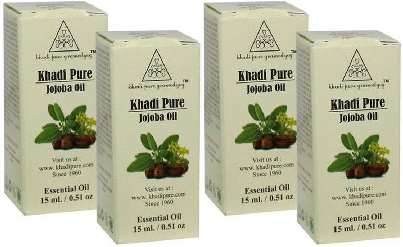 Khadi Pure Herbal Jojoba Essential Oil 15ml (Set of 4)  (60 ml)