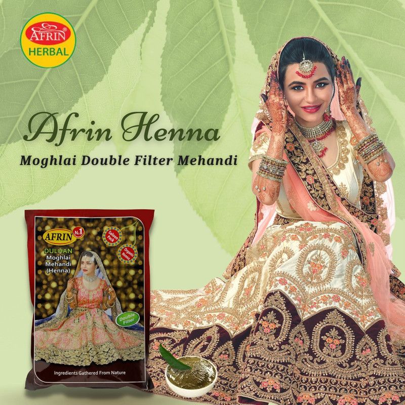 Afrin Organic Henna Double Filter Dulhan Mughlai Mehandi (1 kg)  (1000 g)
