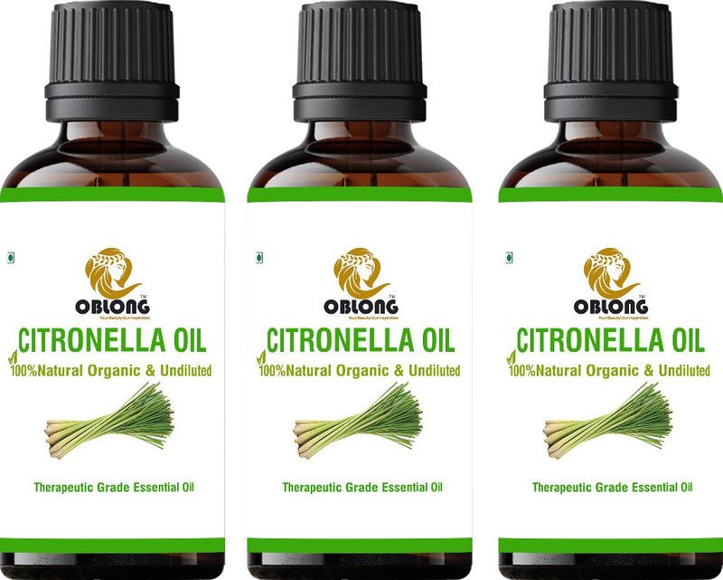 OBLONG PREMIUM QUALITY 100% ORGANIC CITRONELLA OIL PACK OF 3 BOTTLE(S) OF 10 ML  (30 ml)
